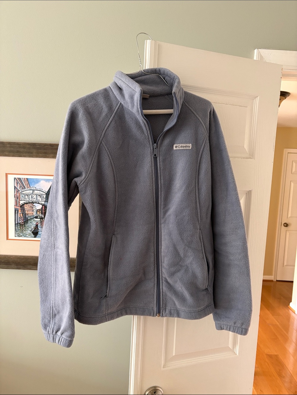 Columbia Light Gray Full-Zip Fleece Jacket